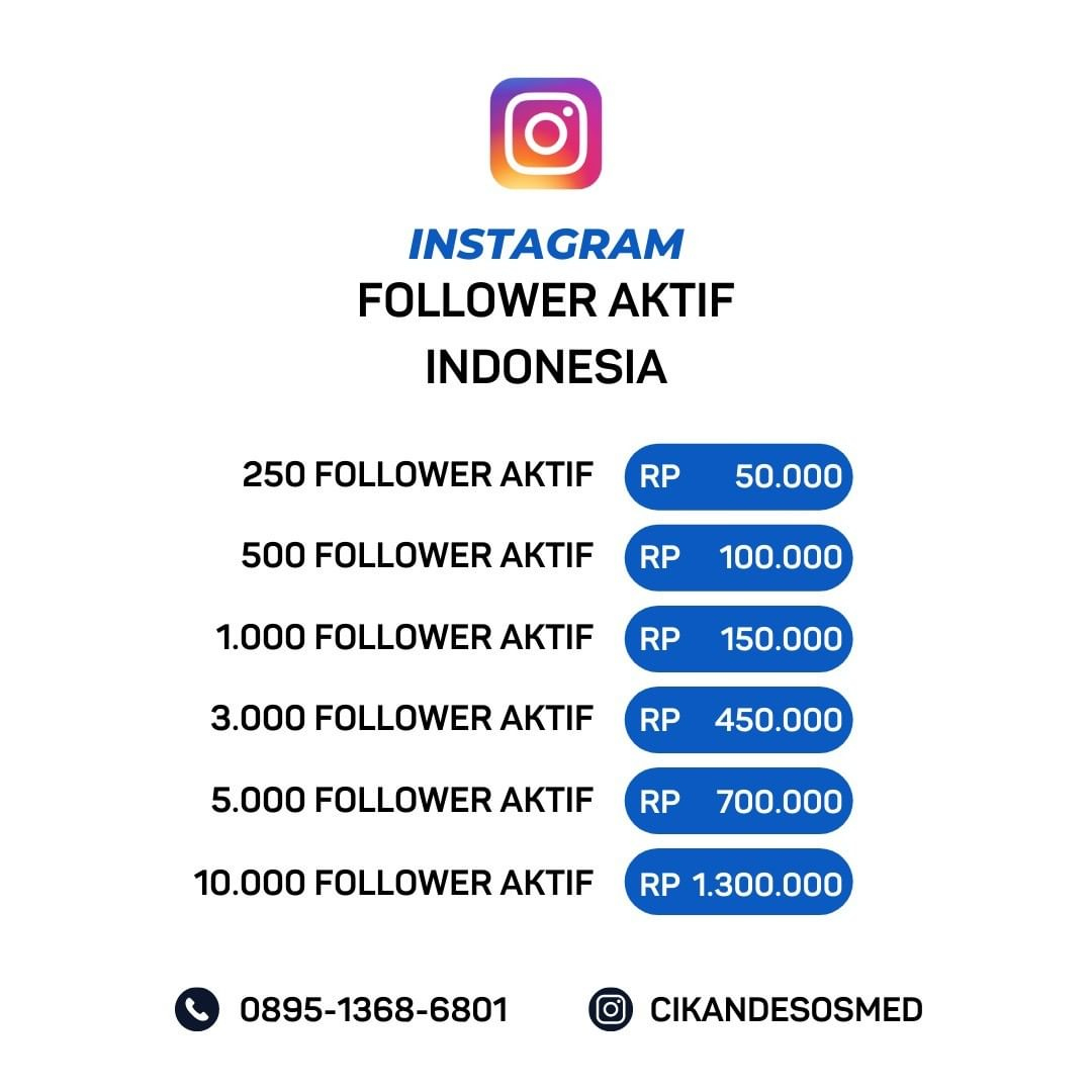 Beli Followers Instagram Aktif Indonesia