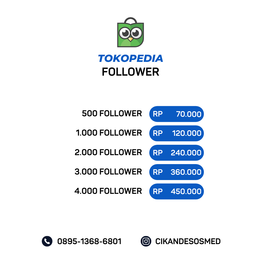 Jasa Followers Tokopedia dan Power Merchant